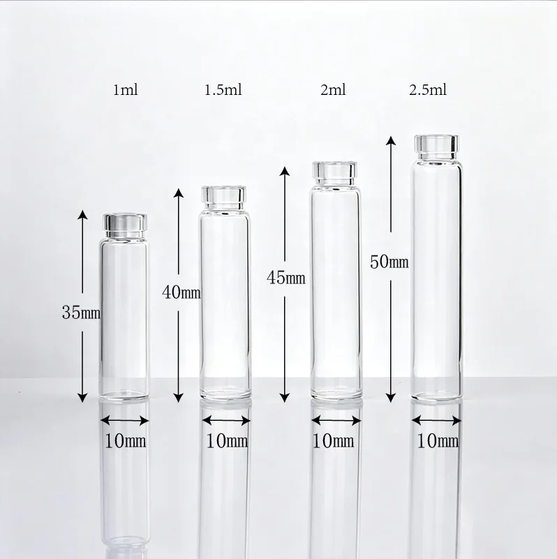 1 / 1.5 / 2 / 2.5 ml Clear sample vial with translucent spray cap