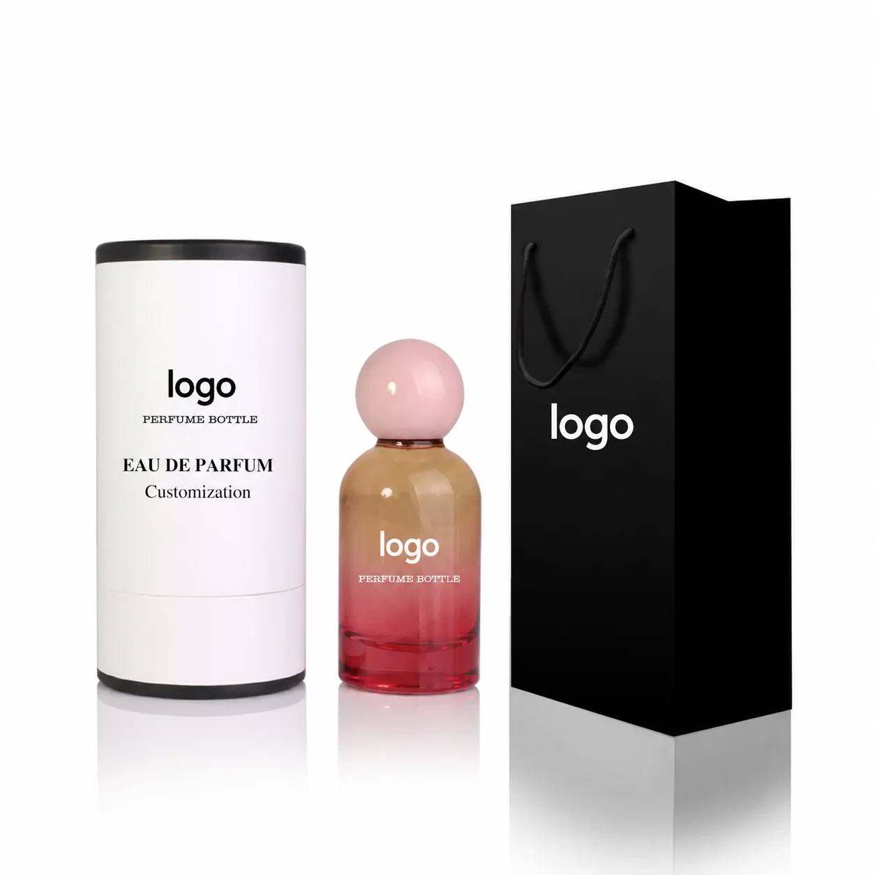 50 ml Round perfume bottle with color-gradient presentation
