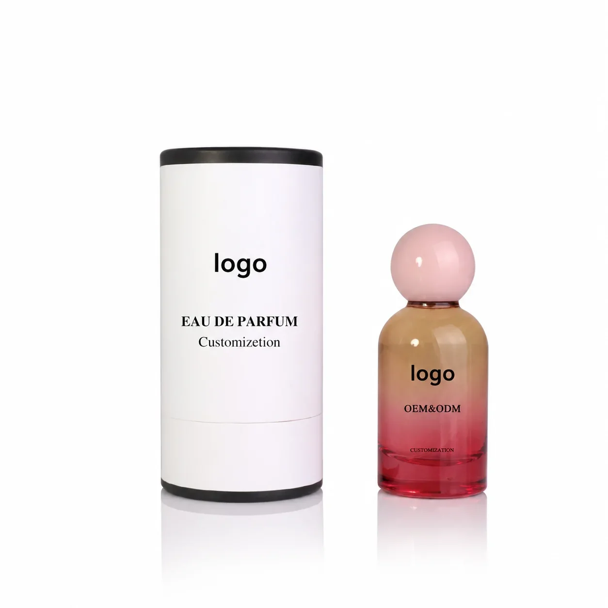 50 ml Round perfume bottle with color-gradient presentation